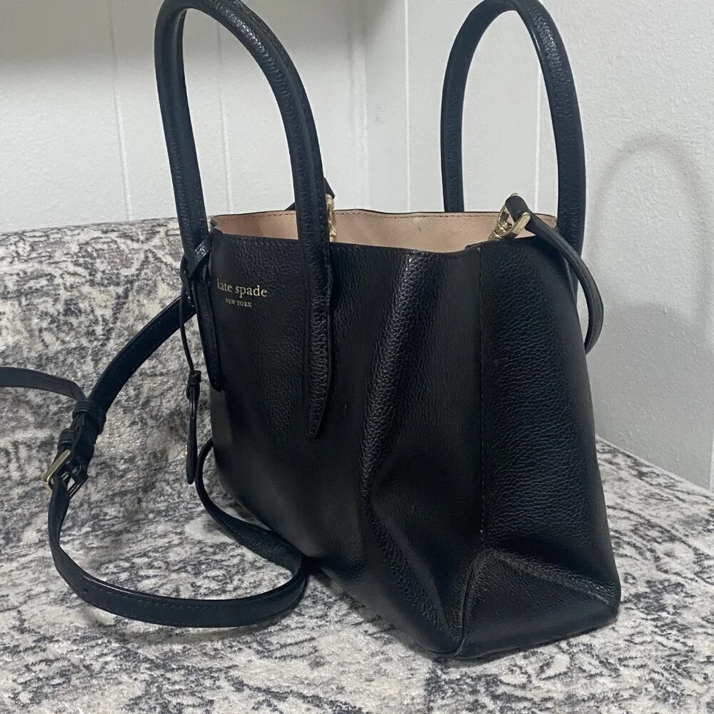 Kate Spade New York EVA Leather Small Satchel in Black